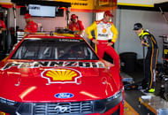 Team Penske's Joey Logano (L) with Ryan Blaney before the Daytona 500. Source: Imagn